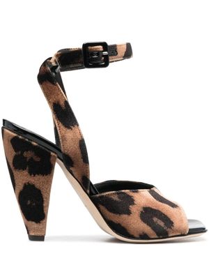 Giuseppe Zanotti 110mm leopard-print sandals - Brown