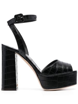 Giuseppe Zanotti 125mm crocodile-embossed platform-sole sandals - Black