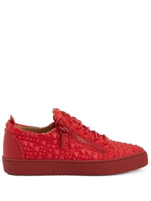 Giuseppe Zanotti 3D detailing low-top trainers - Red