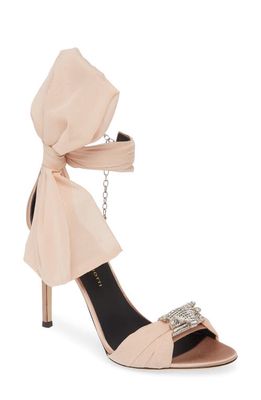 Giuseppe Zanotti Bow Ankle Strap Sandal in Nude