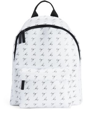 Giuseppe Zanotti Bud logo-print backpack - White