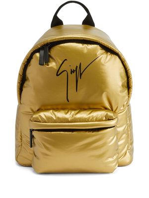 Giuseppe Zanotti Bud signature-embroidery backpack - Gold