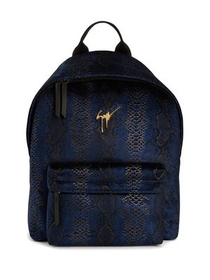 Giuseppe Zanotti Bud snakeskin-effect backpack - Blue