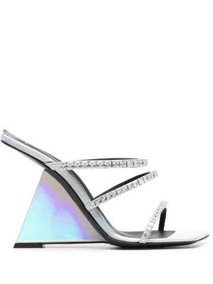 Giuseppe Zanotti Clareence 100mm rhinestone-embellished mules - Grey
