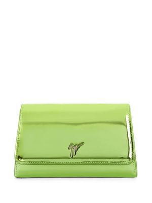 Giuseppe Zanotti Cleopatra metallic-effect clutch bag - Green