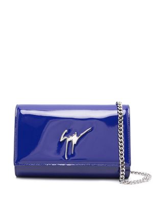 Giuseppe Zanotti Cleopatra patent-leather clutch bag - Blue
