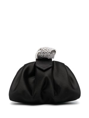 Giuseppe Zanotti crystal-embellished satin clutch bag - Black