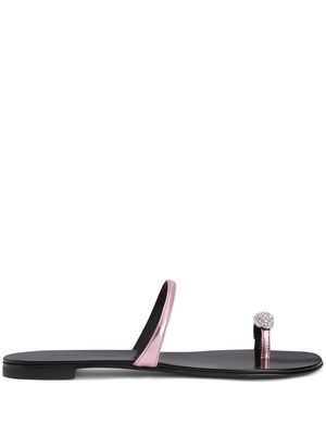 Giuseppe Zanotti crystal toe strap sandals - Pink
