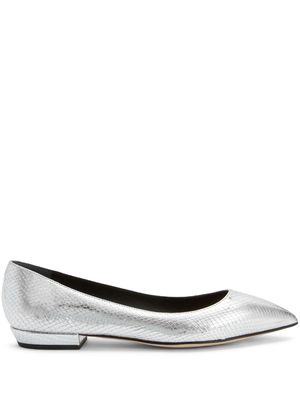 Giuseppe Zanotti Dhalia leather ballerina shoes - Silver