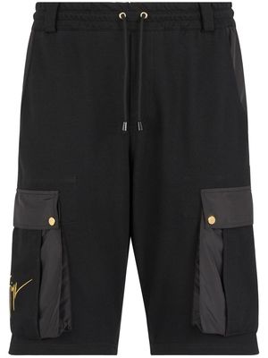 Giuseppe Zanotti drawstring multi-pocket Bermuda shorts - Black