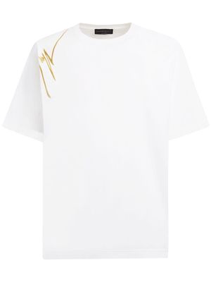 Giuseppe Zanotti embroidered-logo cotton T-Shirt - White