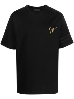 Giuseppe Zanotti embroidered-logo short-sleeve T-shirt - Black