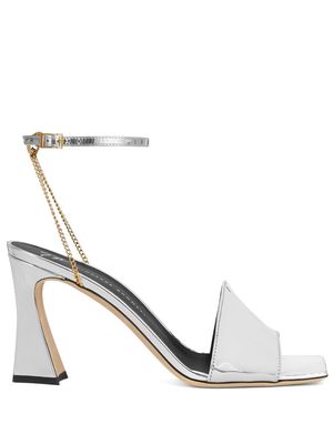 Giuseppe Zanotti Erhos 85mm reflective sandals - Silver