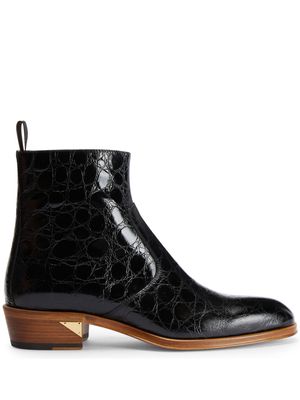 Giuseppe Zanotti Fabyen crocodile-effect leather boots - Black