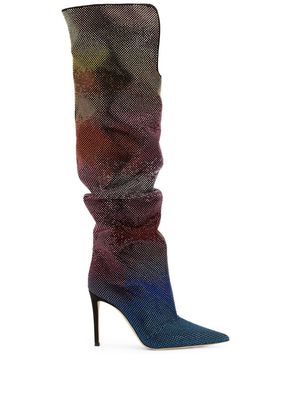 Giuseppe Zanotti Gala Caleido metallic slouch boots - BLACK