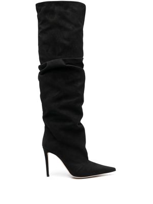 Giuseppe Zanotti gathered-design pointed-toe 110mm boots - Black