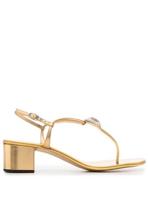 Giuseppe Zanotti gem-detail metallic thong sandals - Gold