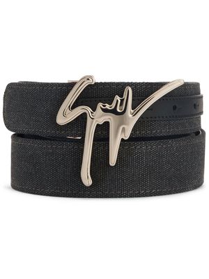 Giuseppe Zanotti Giuseppe cotton logo-buckle belt - Black