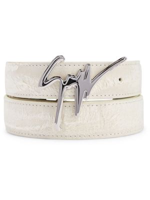 Giuseppe Zanotti Giuseppe distressed leather belt - White