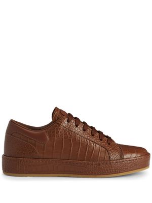 Giuseppe Zanotti GZ CITY crocodile-embossed leather sneakers - Brown