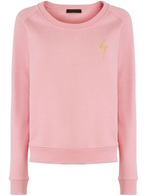 Giuseppe Zanotti Hanane lightning bolt-embroidered sweatshirt - Pink
