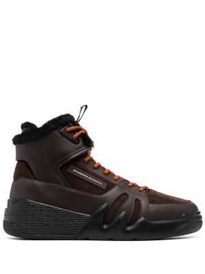 Giuseppe Zanotti high-top lace up sneakers - Brown