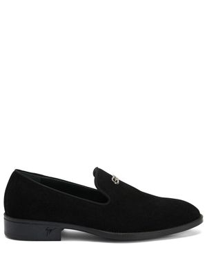 Giuseppe Zanotti Imrham Logozalì-embellished suede loafers - Black