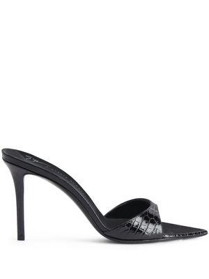 Giuseppe Zanotti Intriigo 90mm crocodile-effect sandals - Black