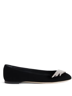 Giuseppe Zanotti Iveery crystal-embellished ballerina shoes - Black