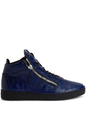 Giuseppe Zanotti Kriss crocodile-effect sneakers - Blue