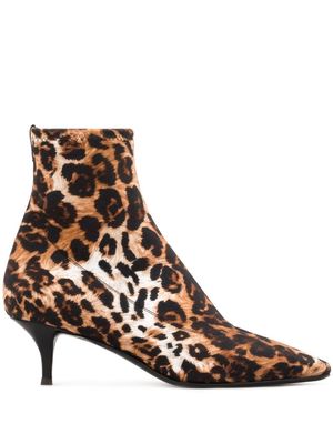 Giuseppe Zanotti leopard-print 50mm heel ankle boots - Neutrals