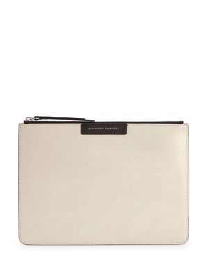 Giuseppe Zanotti logo-detail clutch bag - Neutrals