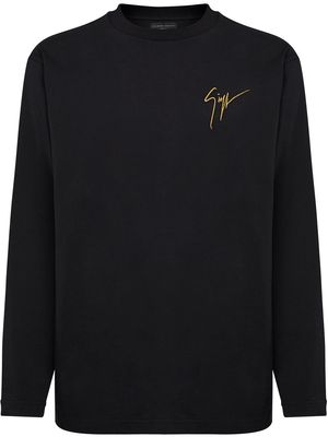 Giuseppe Zanotti logo-embroidered cotton sweatshirt - Black