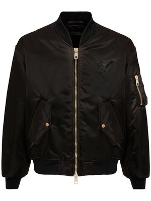 Giuseppe Zanotti logo-embroidered lightweight bomber jacket - Black