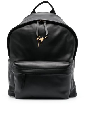 Giuseppe Zanotti logo-lettering leather backpack - Black