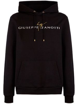 Giuseppe Zanotti logo-print cotton hoodie - Black