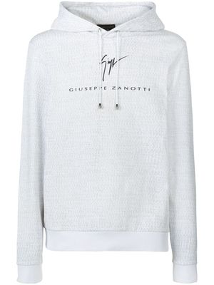 Giuseppe Zanotti logo-print cotton hoodie - White