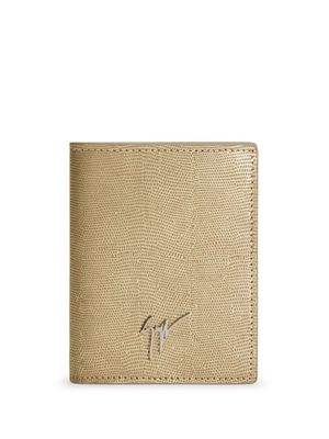 Giuseppe Zanotti Mason logo-plaque leather wallet - Gold