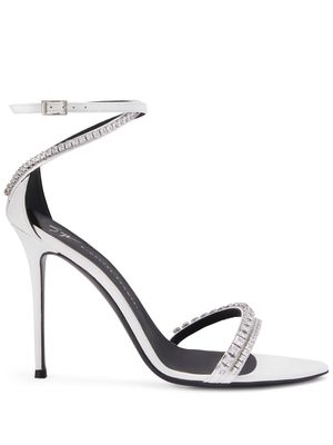 Giuseppe Zanotti metallic-effect high heel sandals - White