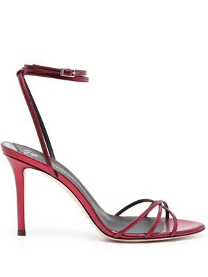 Giuseppe Zanotti metallic leather strapy sandals - Red