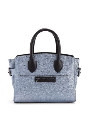 Giuseppe Zanotti metallic leather tote bag - Blue