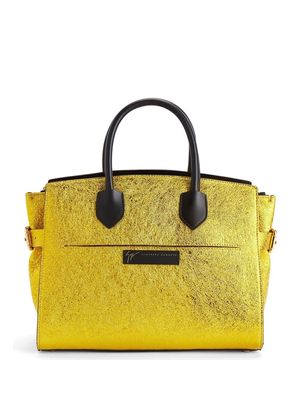 Giuseppe Zanotti metallic leather tote bag - Yellow