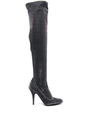 Giuseppe Zanotti metallic thigh-high boots - Grey