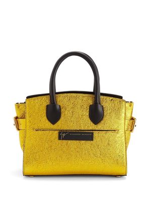 Giuseppe Zanotti mini metallic leather tote bag - Yellow