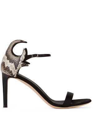 Giuseppe Zanotti Nyco 85mm snakeskin-effect sandals - Black