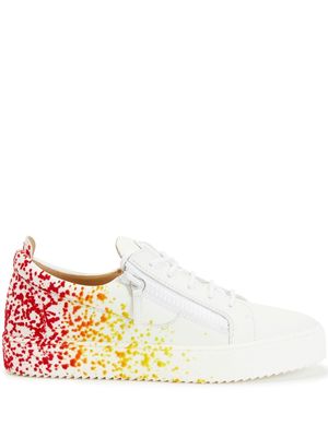 Giuseppe Zanotti paint-splatter low-top sneakers - White