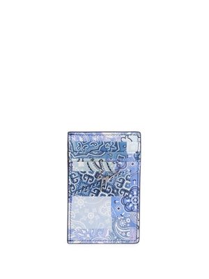 Giuseppe Zanotti paisley-print leather cardholder - Blue