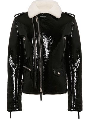 Giuseppe Zanotti polished biker jacket - Black