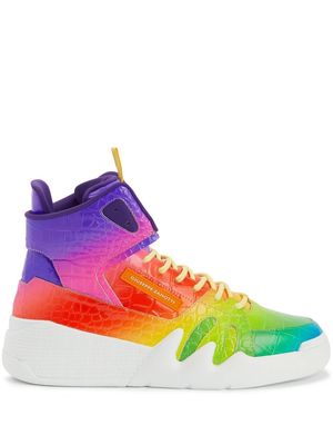 Giuseppe Zanotti rainbow high top sneakers - Yellow