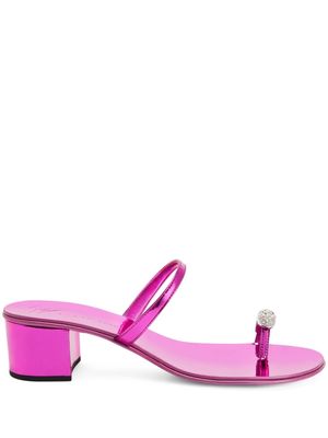 Giuseppe Zanotti Ring 40mm leather sandals - Pink